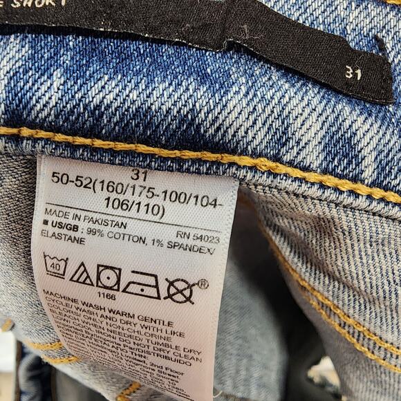 Banana Republic High Rise Cutoff Denim Shorts Size 31 (32-34") Distressed Ripped - Picture 9 of 9